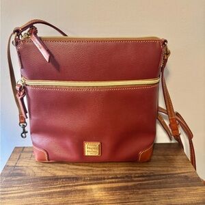 Dooney & Bourke Crossbody Bag - Burgundy and Tan